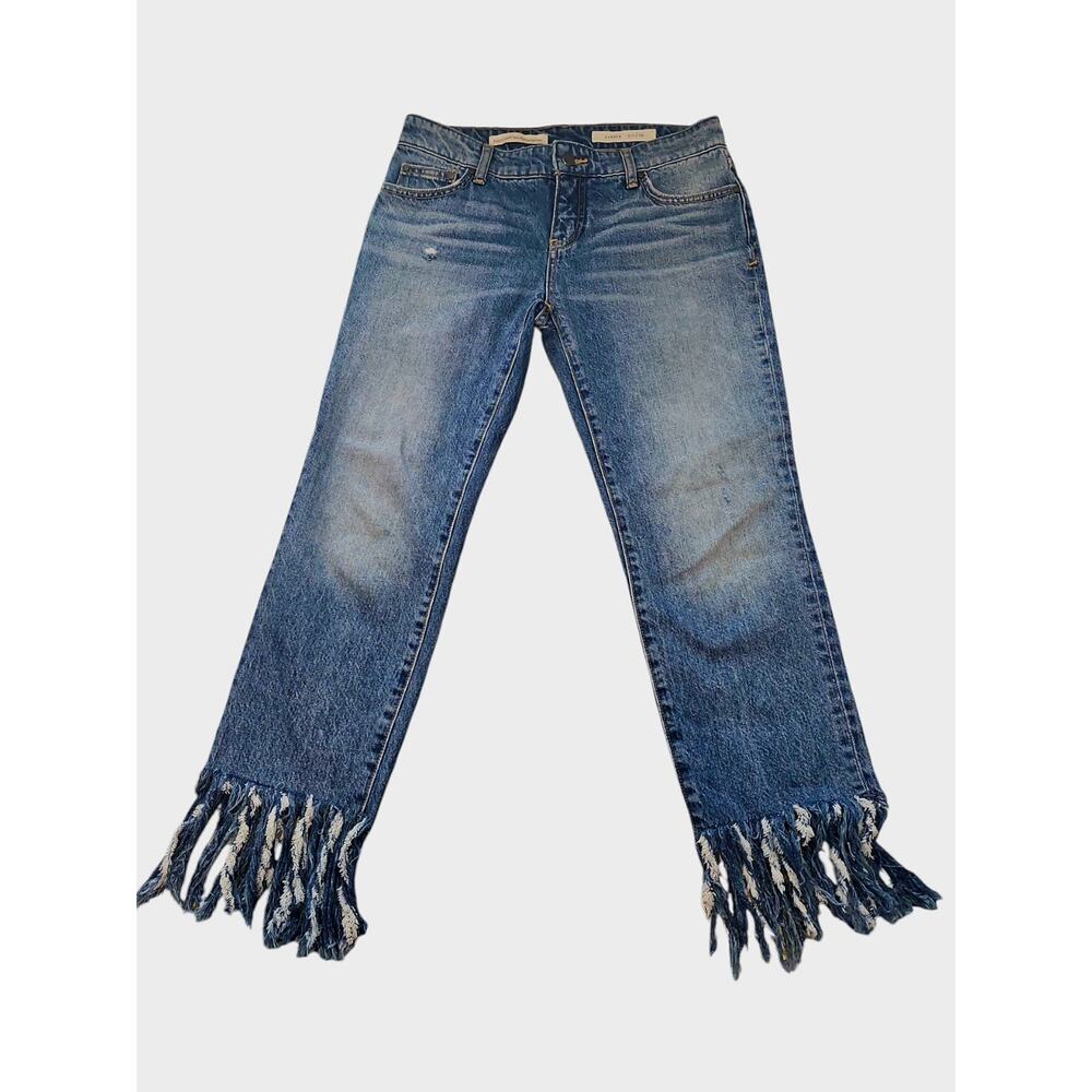 Anthropologie Pilcro and the Letterpress Hyphen Fringe Crop Jeans Size 26 Read